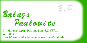 balazs paulovits business card
